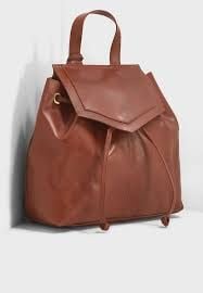 Topshop Leather Triangle Flap Backpack at Asos