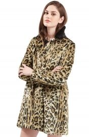 Topshop Leopard Print  Faux Fur Swing Coat   Nordstrom at Nordstrom