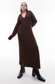 Topshop Long Sleeve Maxi Sweater Dress at Nordstrom