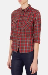 Topshop Maggie Tartan Check Print Shirt at Nordstrom