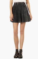 Topshop Moto Acid Wash Denim Skater Skirt at Nordstrom