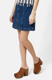 Topshop Moto Button Front Denim Miniskirt at Nordstrom