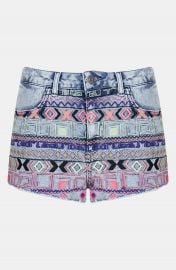 Topshop Moto Embroidered Denim Shorts at Topshop