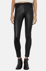 Topshop Moto Leigh Faux Leather Front Skinny Jeans at Nordstrom