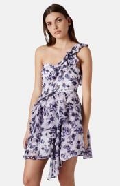 Topshop One-Shoulder Floral Chiffon Dress at Nordstrom