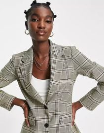 Topshop Plaid Suit Jacket at ASOS