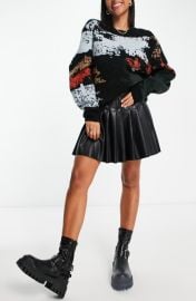 Topshop Pleated Faux Leather Miniskirt at Nordstrom