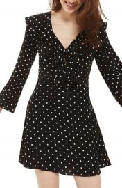 Topshop Polka Dot Ruffle Minidress at Nordstrom