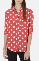 Topshop Polka Dot Shirt at Nordstrom