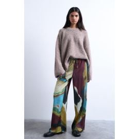 Topshop Printed Wide Leg Pants at Nordstrom
