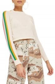 Topshop Rainbow Sleeve Knit Top at Nordstrom