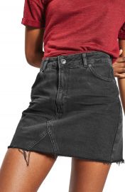 Topshop Raw Hem Denim Miniskirt at Nordstrom