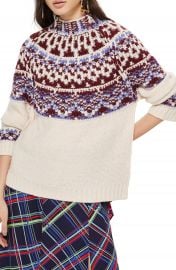 Topshop Reverse Fair Isle Sweater   Nordstrom at Nordstrom