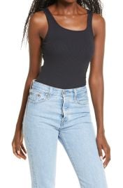 Topshop Rib Square Neck Tank at Nordstrom