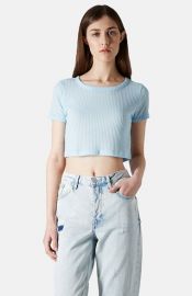 Topshop Ribbed Crop Tee at Nordstrom