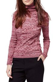 Topshop Ribbed Turtleneck Sweater in Dark Pink at Nordstrom