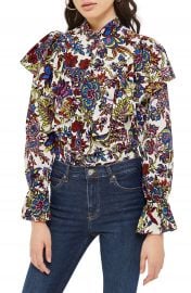 Topshop Rokit Floral Ruffle Blouse at Nordstrom