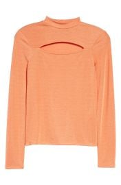 Topshop Satin Jersey Cutout Mock Neck Top at Nordstrom