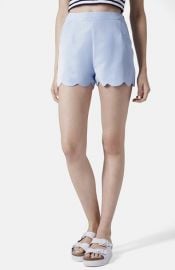 Topshop Scallop Hem Crepe Shorts at Nordstrom