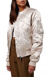 Topshop Shiny Quilted Bomber Jacket at Nordstrom