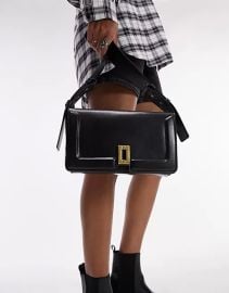 Topshop Sidney Trophy Shoulder Bag in black at ASOS