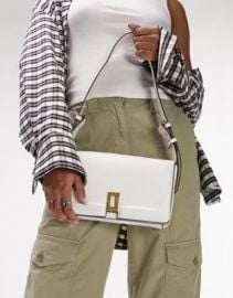 Topshop Sidney trophy shoulder bag in white at ASOS