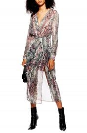 Topshop Snake Print Chiffon Midi Dress  Regular  amp  Petite    Nordstrom at Nordstrom