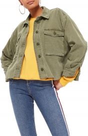 Topshop Sonny Raw Hem Shacket  Regular  amp  Petite    Nordstrom at Nordstrom