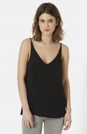 Topshop Strappy V-Neck Camisole in Black at Nordstrom