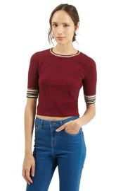 Topshop Stripe Detail Crop Top at Nordstrom