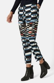 Topshop Stripe Floral Peg Trousers at Nordstrom