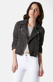 Topshop Suede Biker Jacket at Nordstrom