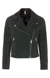 Topshop Suede Caddy Jacket in Dark Green at Nordstrom