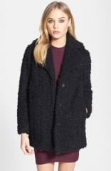 Topshop Teddy Faux Fur Peacoat at Nordstrom