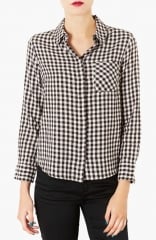 Topshop Teddy Gingham Pattern Shirt at Nordstrom