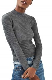 Topshop Textured Stripe Mock Neck Sweater at Nordstrom