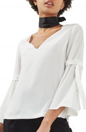 Topshop Tie Sleeve Top at Nordstrom