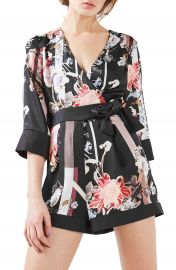 Topshop Tokyo Floral Wrap Romper at Nordstrom