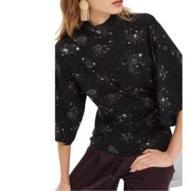 Topshop Tops Topshop Black Star Print Origami Tucked Blouse Poshmark at Poshmark