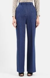 Topshop Unique David Wide Leg Denim Trousers at Nordstrom