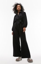 Topshop Wide Leg Long Sleeve Jumpsuit at Nordstrom