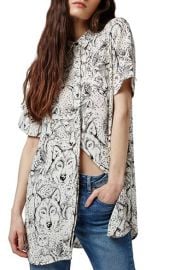 Topshop Wolf Print Shirt at Nordstrom