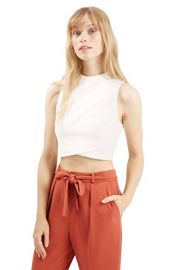 Topshop Wrap Front Crop Shell at Nordstrom