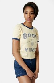 Topshop and39Good Vibesand39 Crop Tee at Nordstrom