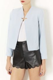 Topshop and39Romeoand39 Crepe Jacket in blue at Nordstrom