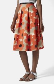 Topshop and39Sunscratchand39 Floral Print Scuba Midi Skirt at Nordstrom