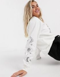 Topshop moon sweatshirt in ecru at ASOS