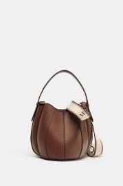 Topstitched Bucket Bag at Zara