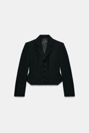 Topstitched Cropped Blazer Zw Collection at Zara