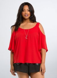 Torrid Georgette Cold Shoulder Top at Torrid